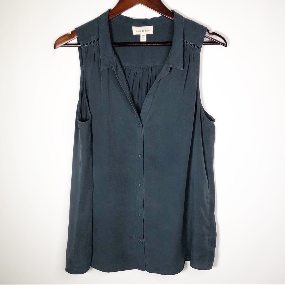 Cloth & Stone Sleeveless Button Down Top XL - Picture 4 of 14
